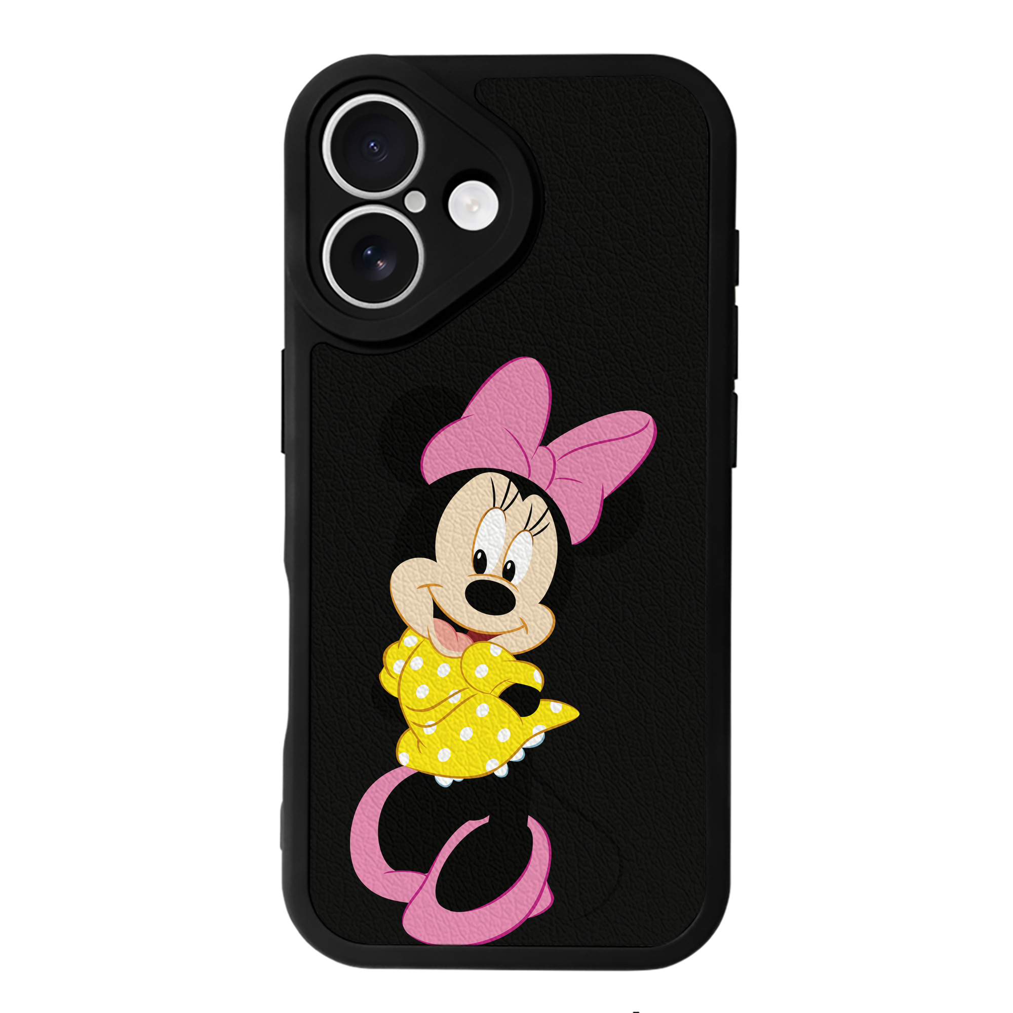 （画像用） ミッキーマウス Mickey Mouse 【iPhone 16シリーズ対応】シリコンスマホケース（レザー調） 材質：シリコン